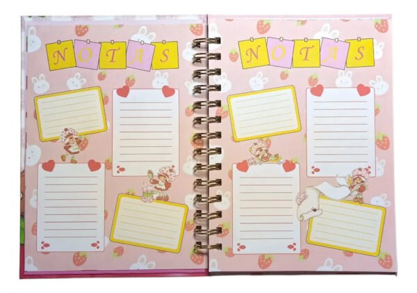 Frutillita Agenda 2026 Tapas Duras Efecto Glitter Diamante