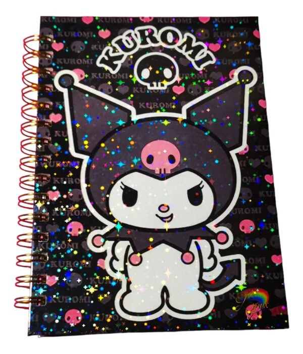 Kuromi Cuaderno Holográfico Con Esquelas Anime Kawaii