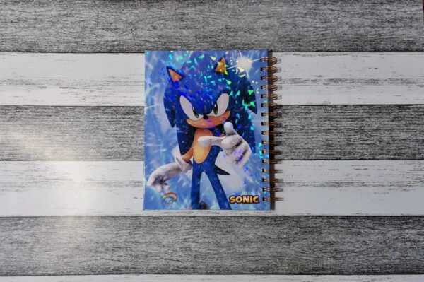 Cuaderno Sonic Holográfico Anime / Agenda Video Juegos Gamer