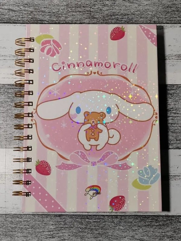 Cinnamoroll Cuaderno Holográfico Con Esquelas Anime Kawaii