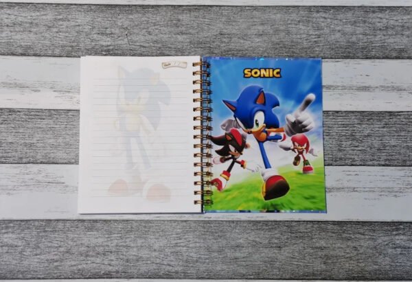 Cuaderno Sonic Holográfico Anime / Agenda Video Juegos Gamer