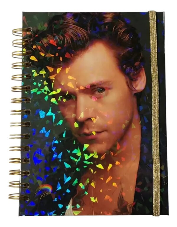 Harry Styles Agenda Holográfica Con Hojas Tipo Esquela