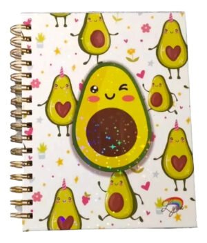 D_NQ_NP_2X_794423-MLC75989570595_042024-F Palta Cuaderno Holográfico Con Esquelas Aguacate Kawaii