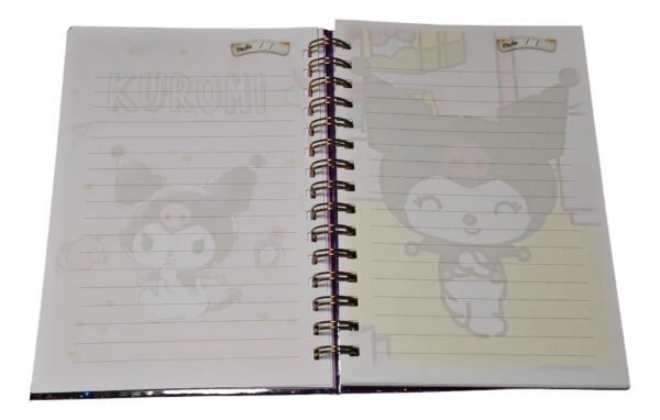 Kuromi Cuaderno Holográfico Con Esquelas Anime Kawaii