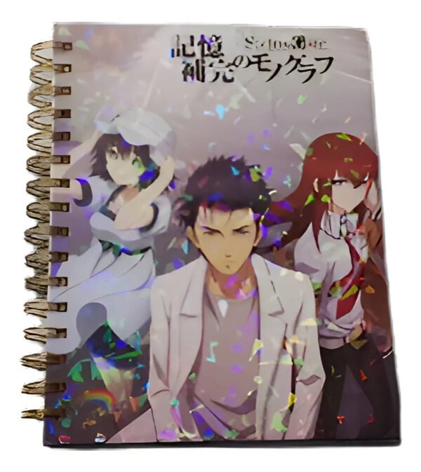 D_NQ_NP_2X_805197-MLC80740266571_112024-F Steins Gate Cuaderno Holografico Con Esquelas Anime