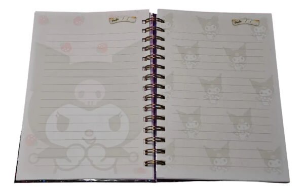 Kuromi Cuaderno Holográfico Con Esquelas Anime Kawaii