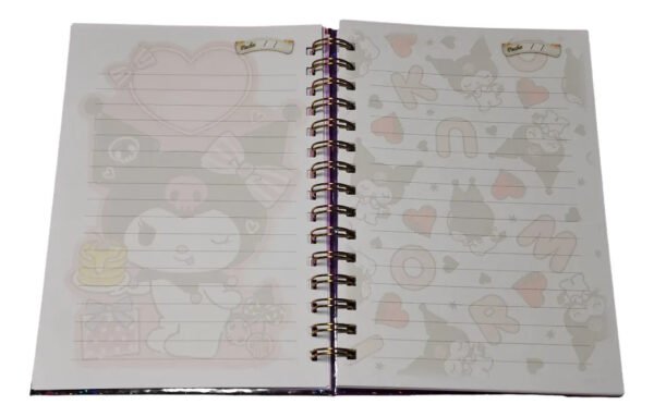 Kuromi Cuaderno Holográfico Con Esquelas Anime Kawaii