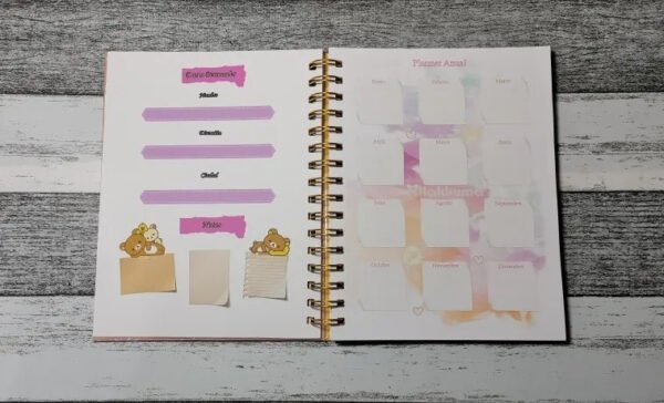 Rilakkuma Cuaderno Holográfico Con Esquelas Osito Kawaii