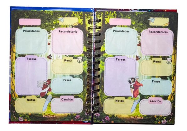 D_NQ_NP_2X_847581-MLC99226591563_112025-F Inuyasha Agenda Holografica 2026/2027 +stickers