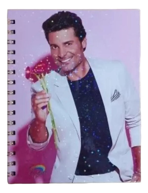 Chayanne Cuaderno Tapas Duras Holográficas Con Esquelas