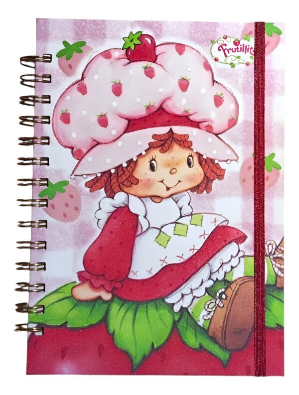 Frutillita Agenda 2026 Tapas Duras Efecto Glitter Diamante