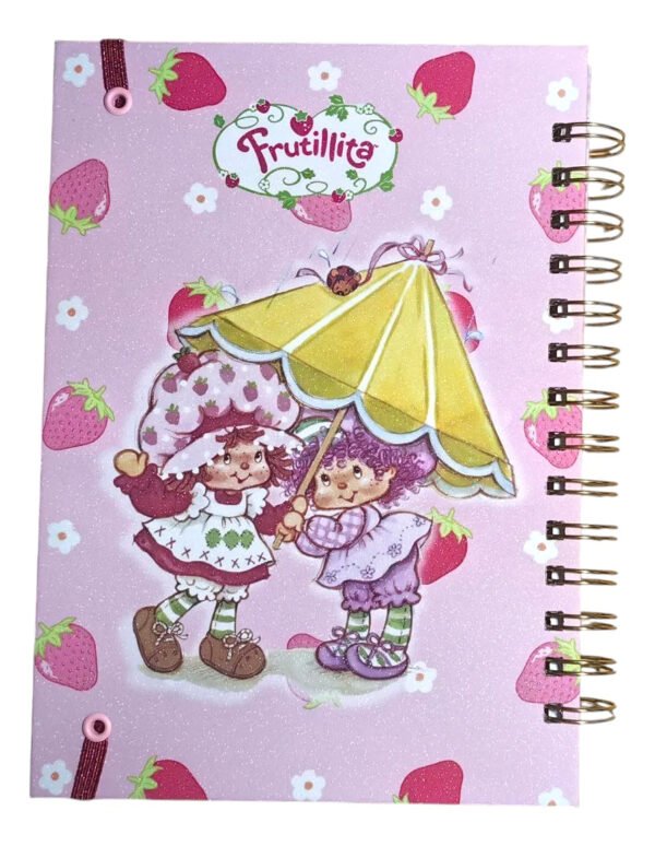 Frutillita Agenda 2026 Tapas Duras Efecto Glitter Diamante