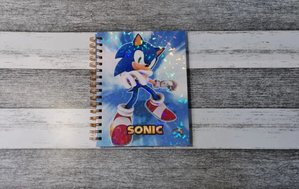 Cuaderno Sonic Holográfico Anime / Agenda Video Juegos Gamer
