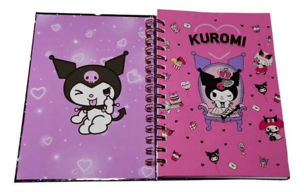 Kuromi Cuaderno Holográfico Con Esquelas Anime Kawaii
