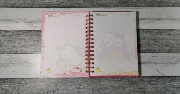 D_NQ_NP_2X_893739-MLC52528649960_112022-F Hello Kitty Diario De Vida Holográfico Con Esquelas Anime