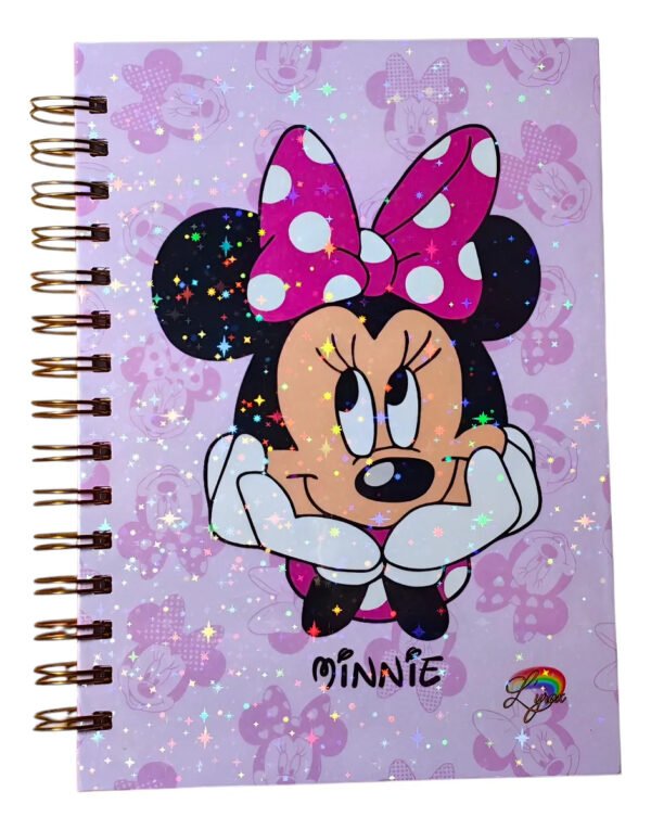 Minnie Mouse Cuaderno Holográfico Con Esquelas Y Bolsillo