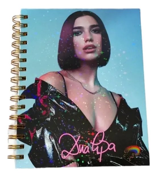 Dua Lipa Cuaderno Holográfico Con Esquelas Agenda Dualipa