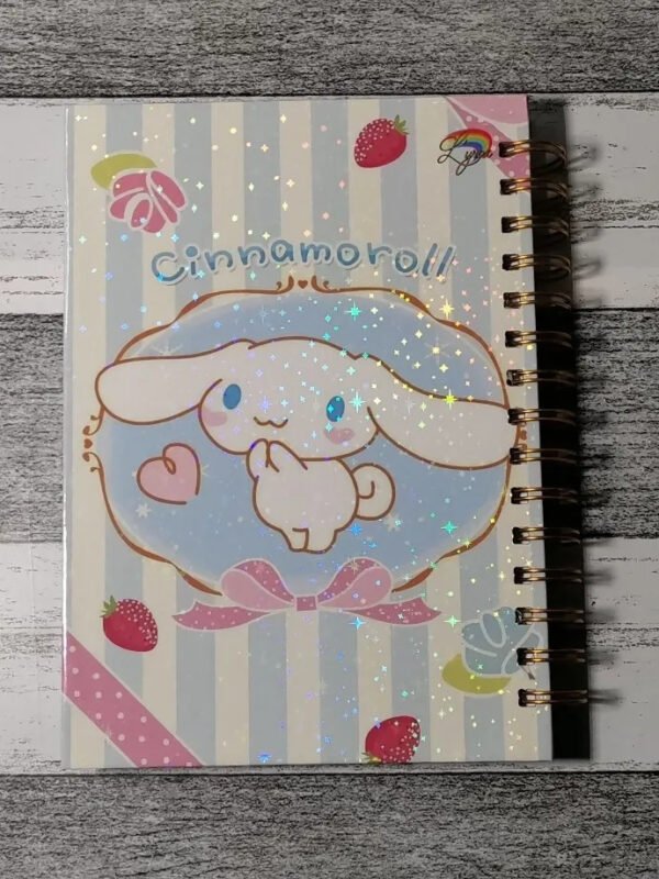 Cinnamoroll Cuaderno Holográfico Con Esquelas Anime Kawaii