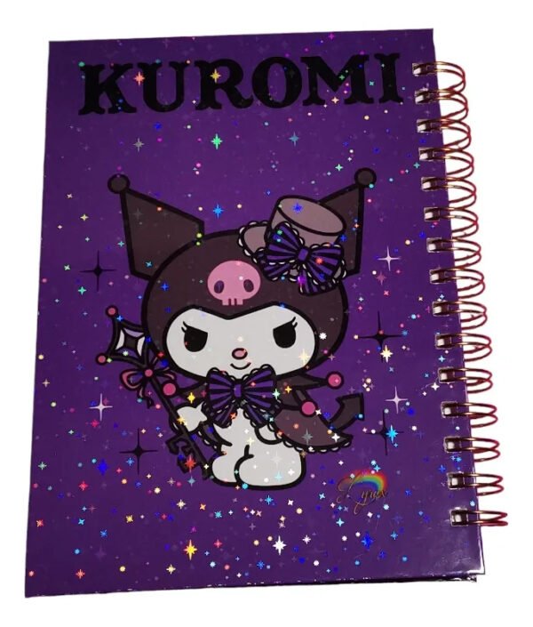 Kuromi Cuaderno Holográfico Con Esquelas Anime Kawaii