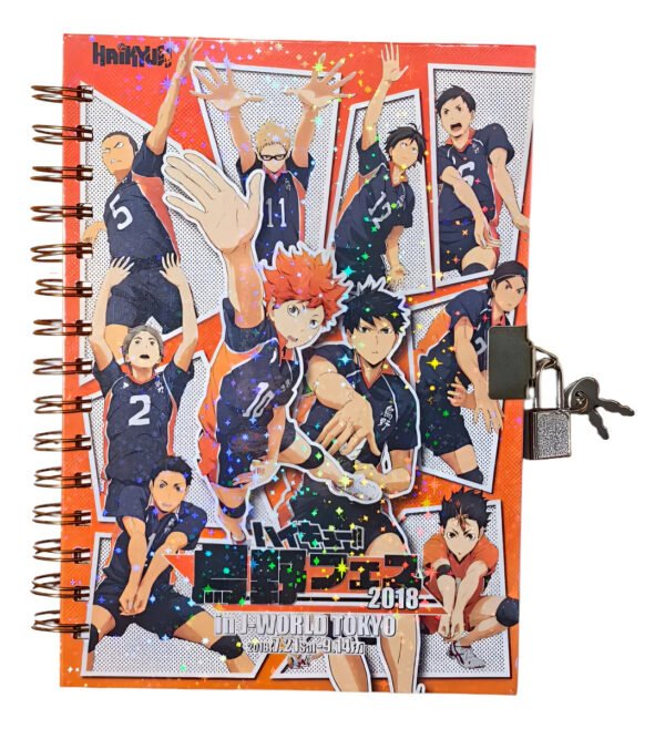 Haikyuu Diario De Vida Con Candado Haikyu / Envío Gratis Holográfico