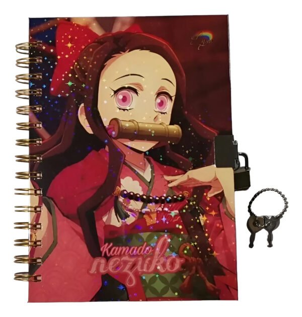 Nezuko Diario De Vida Con Candado Holografico