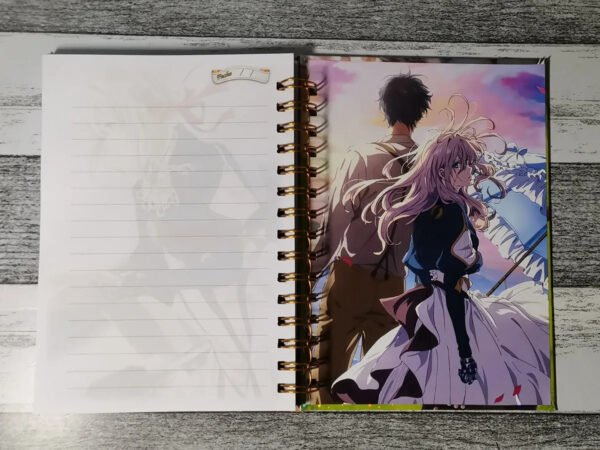 D_NQ_NP_2X_993796-MLC52584291614_112022-F Violet Evergarden Cuaderno Holográfico Con Esquelas Anime