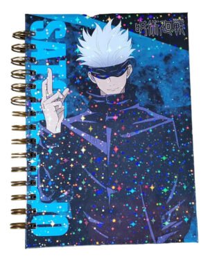 D_NQ_NP_2X_995916-MLC76859941731_062024-F Gojo Satoru Cuaderno Holografico Hojas Con Diseño + Stickers