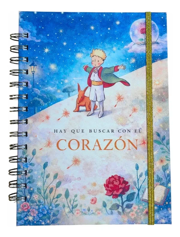 D_NQ_NP_2X_605559-MLC108265610009_032026-F El Principito Agenda Ilustrada Tapa Dura Glitter