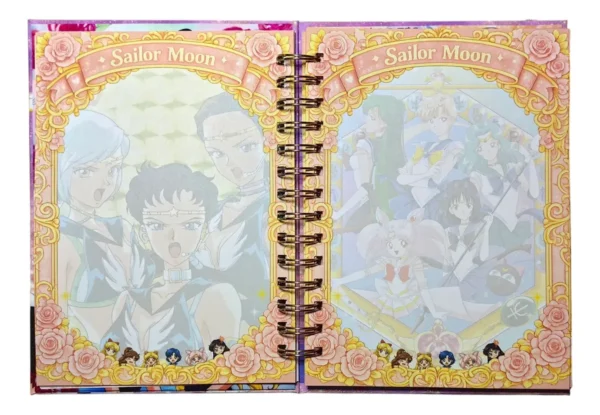 D_NQ_NP_2X_613225-MLC108440853755_032026-F Sailor Moon Agenda Glitter Elastico Con Dije Y Stickers