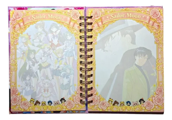 D_NQ_NP_2X_795809-MLC107701677046_032026-F Sailor Moon Agenda Glitter Elastico Con Dije Y Stickers