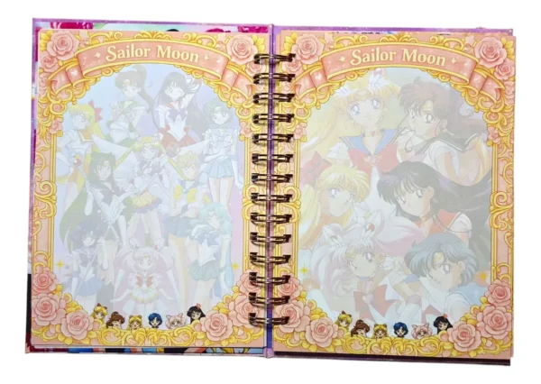 D_NQ_NP_2X_931981-MLC107701647032_032026-F Sailor Moon Agenda Glitter Elastico Con Dije Y Stickers